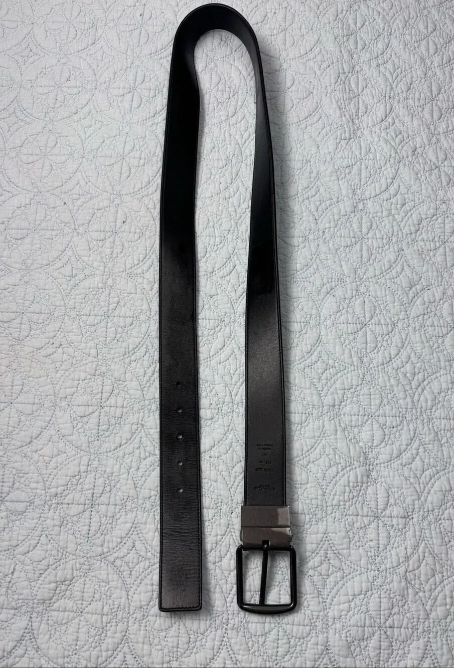 Coach Mens Leather Belt Black/Gray C8278 Size 42 1.5” Wide